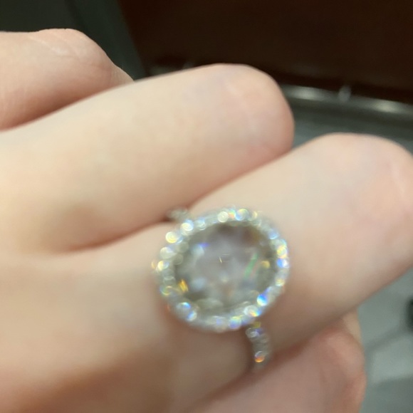 Stunning Rose Cut Oval Moissanite Engagement Ring - Picture 5 of 10